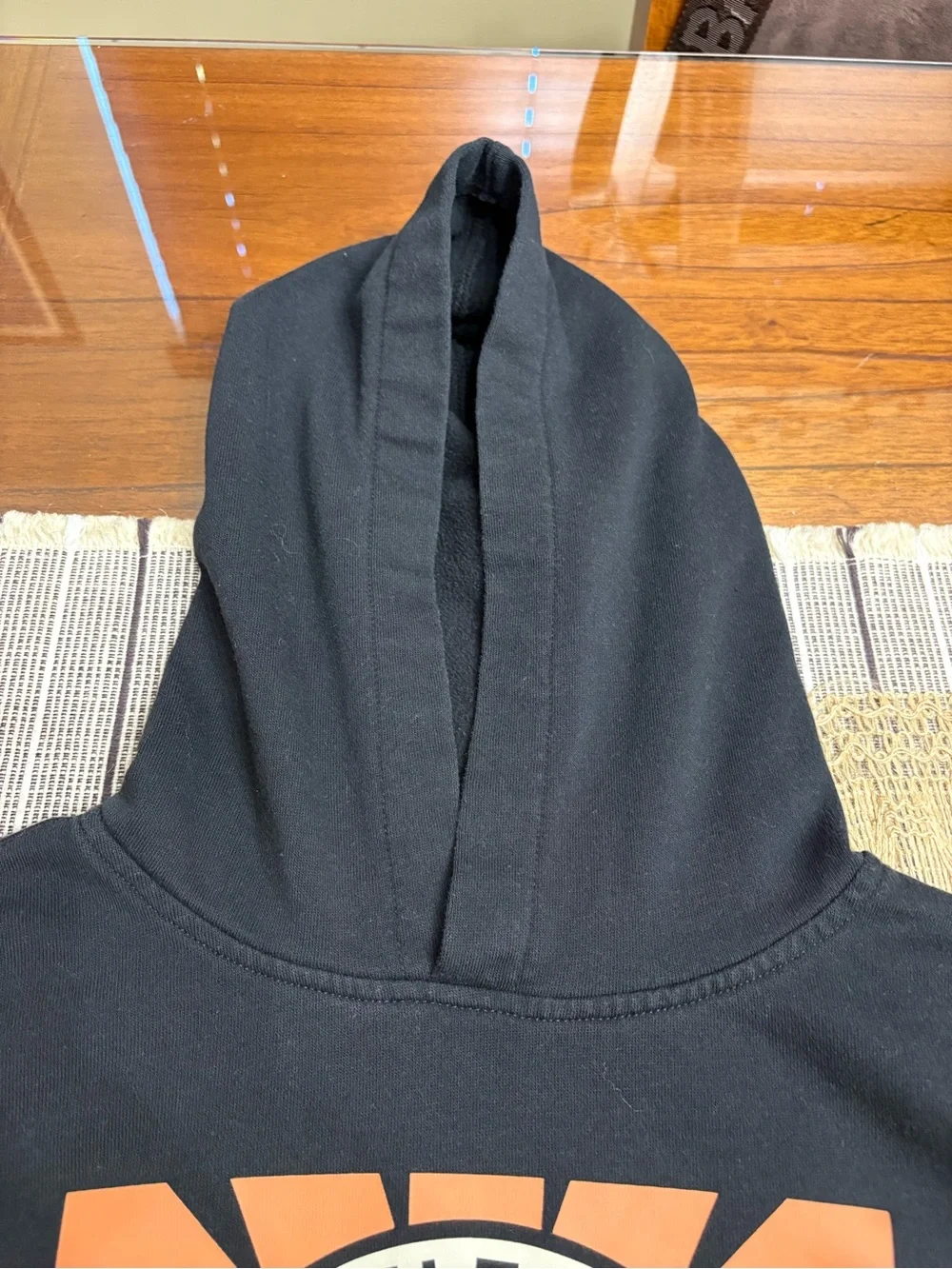 Vans Men’s Black Hoodie with Orange and Cream Logo